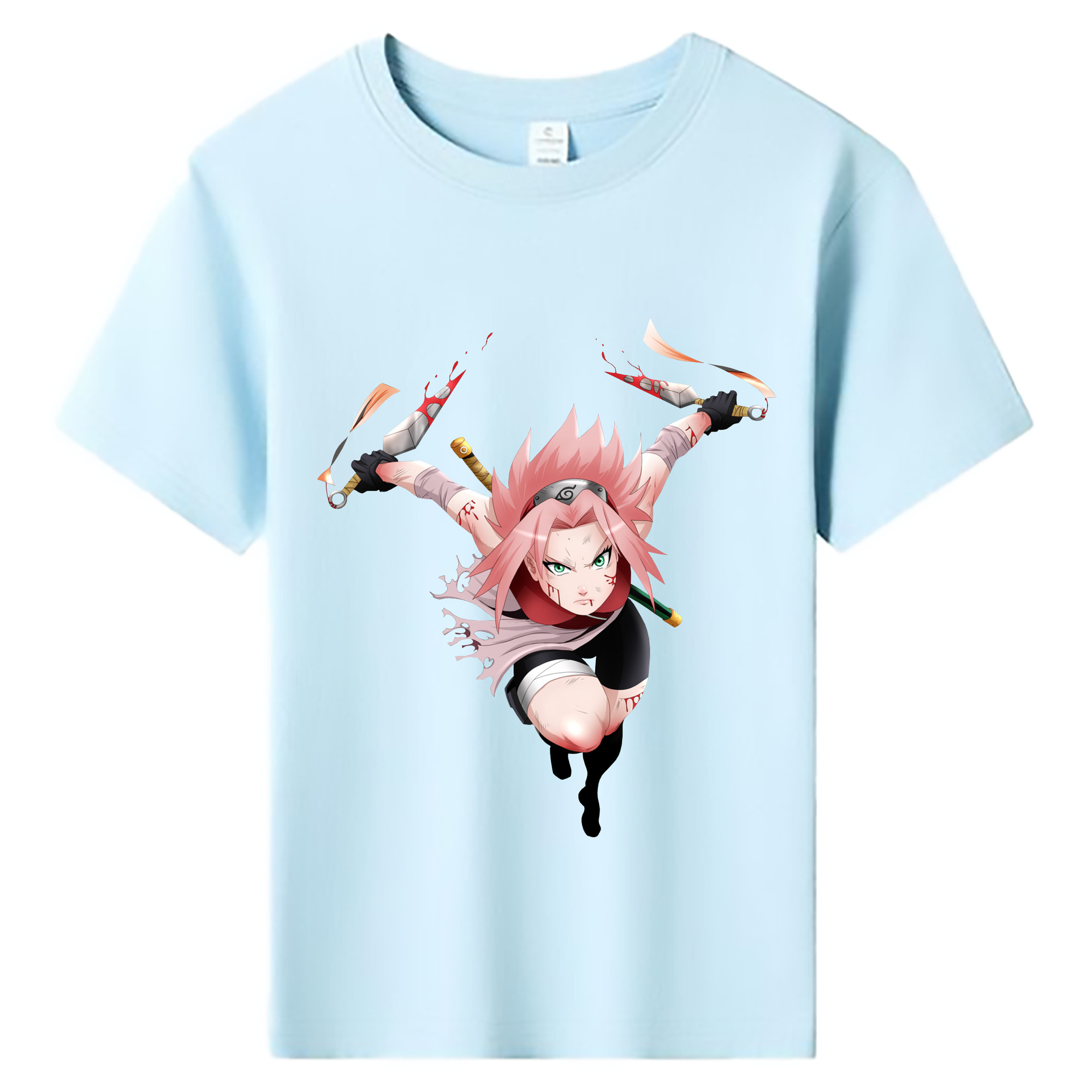 （画像用） NARUTO -ナルト- 春野サクラ Haruno Sakura 綿100％キッズTシャツ（フロントプリント）